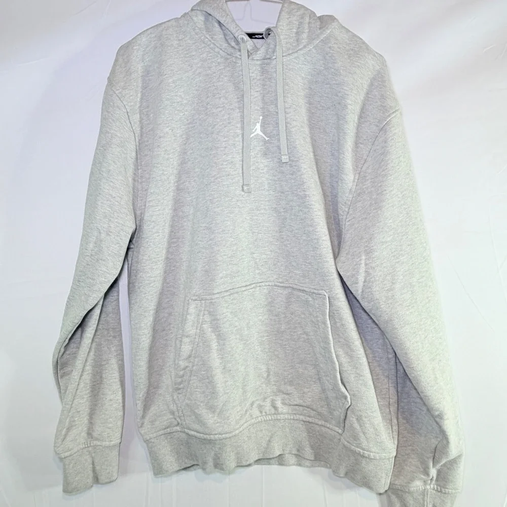 Jordan Dri-FIT Pullover Hoodie‎ mens Small Heather Grey Jumpman Sweatshirt